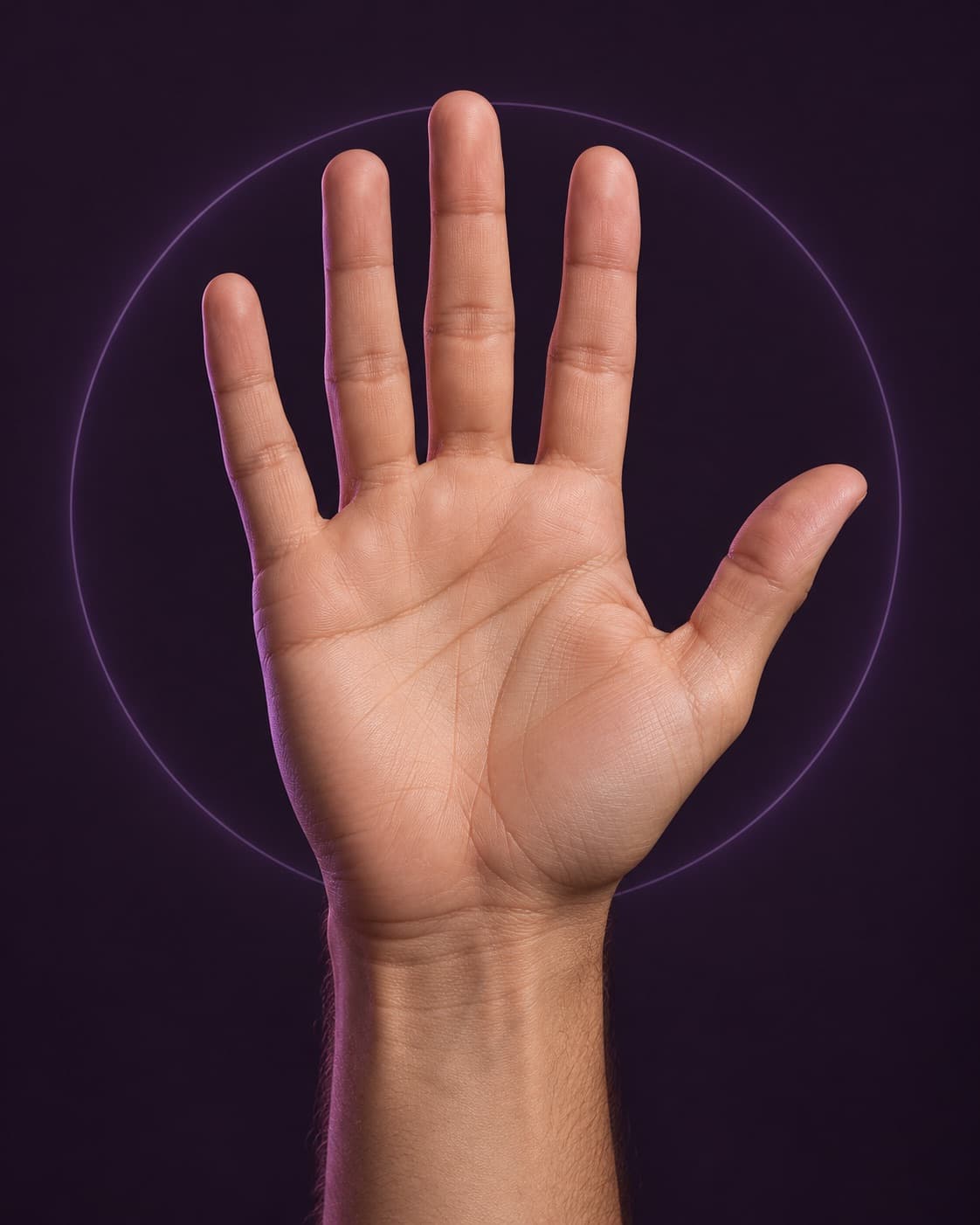 An open hand for the hand-photo guide
